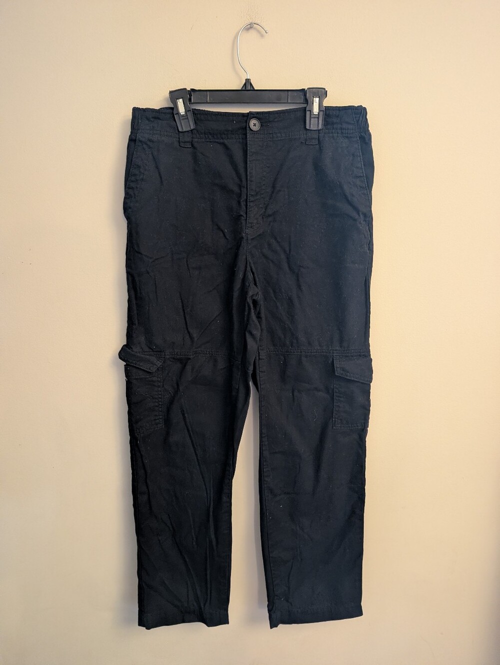 Loft Black Cotton Cargo Straight Pants Size 6
